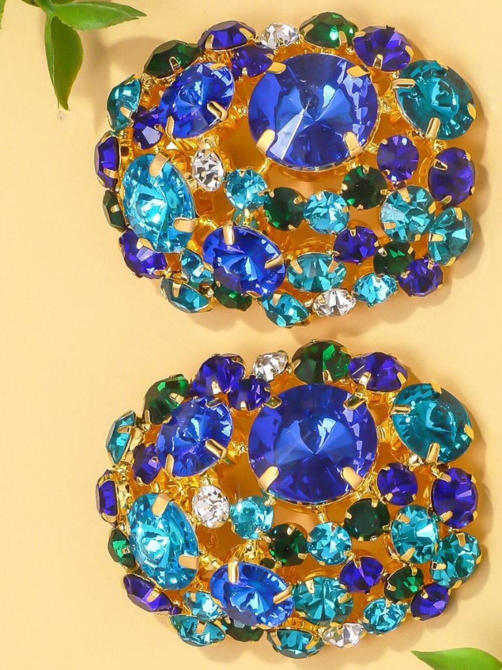 Exaggerated Geometric Plating Copper Rhinestones Ear Cuffs